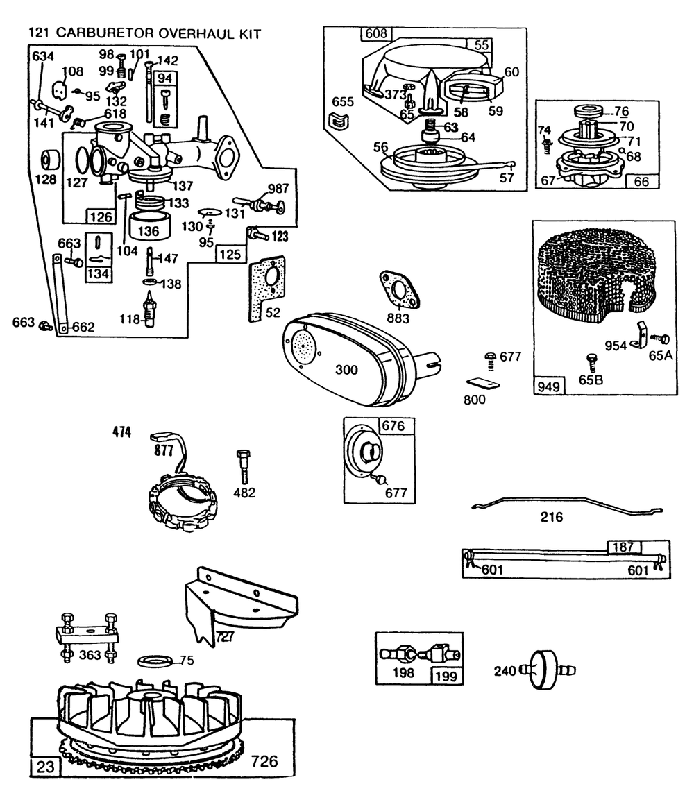Briggs & Stratton Model No. 253706-0223-01 (Continued) Diagram and Parts List for 30111 7000001 - 7999999 Toro Lawn Tractor Accessories