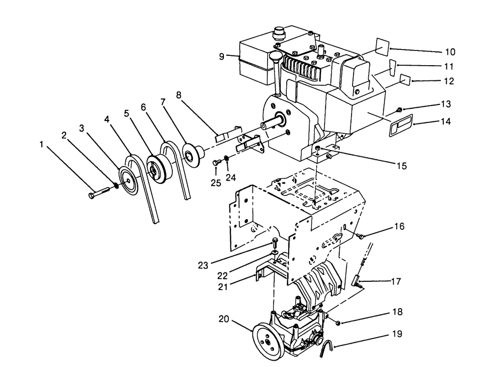 Engine Assembly Diagram and Parts List for 38573 8000001 - 8999999 Toro Snow Blower