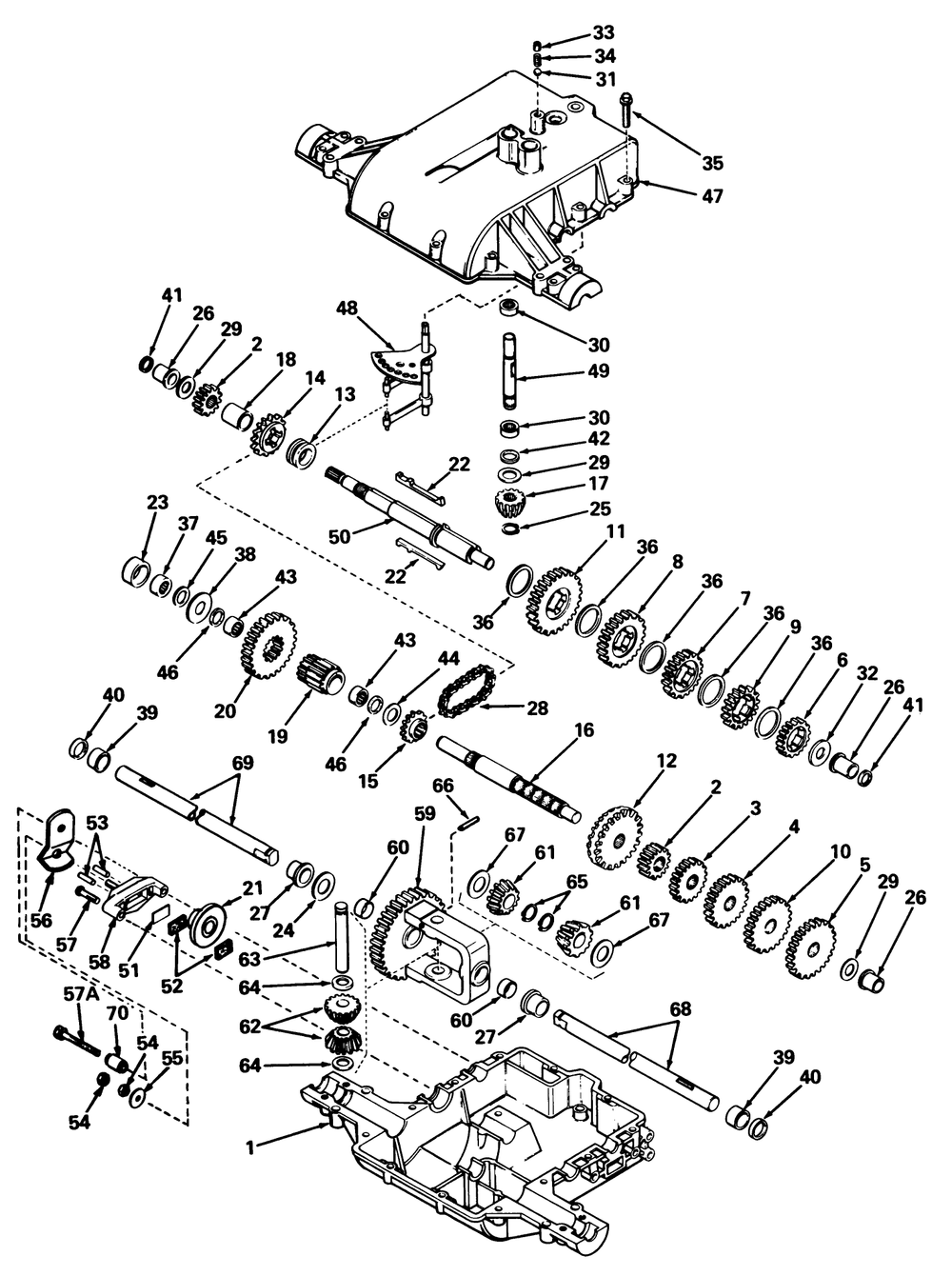 Peerless Transaxle Model 801 Diagram and Parts List for 57356 8000001 - 8999999 Toro Lawn Tractor