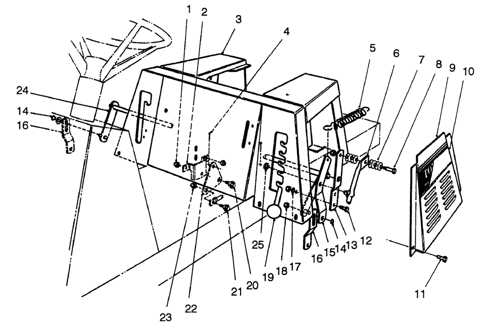 Linkage Assembly Diagram and Parts List for 56185 2000001 - 2999999 Toro Lawn Tractor