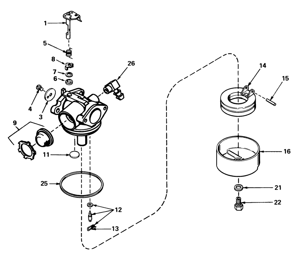 Carburetor No. 632050 Diagram and Parts List for 20705 9000001 - 9999999 Toro Lawn Mower