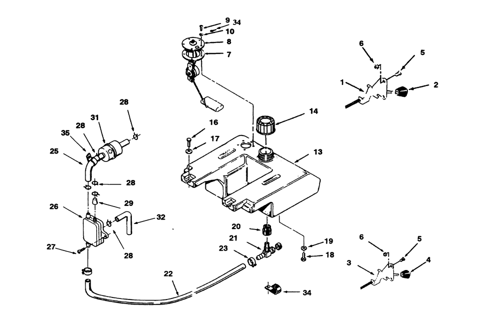 Throttle Choke And Fuel Controls Diagram and Parts List for 73520 39000001 - 39999999 Toro Lawn Tractor
