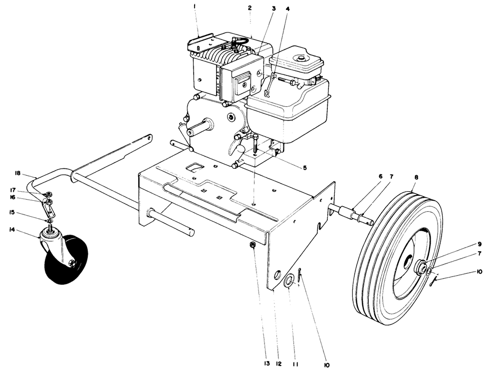 Engine And Base Assembly (Model 62912) Diagram and Parts List for 62912 9000001 - 9999999 Toro Leaf Blower / Vacuum