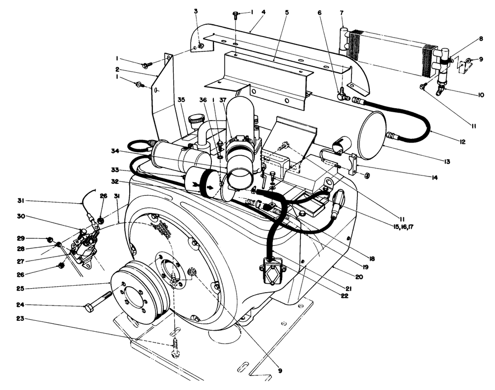 Hydraulic System Diagram and Parts List for 74182 (891200-891564)(1998) Toro Lawn Tractor