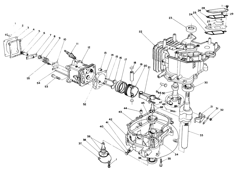 Engine Assembly (Model No. Vmg6) Diagram and Parts List for 20526C 7000001 - 7999999 Toro Lawn Mower