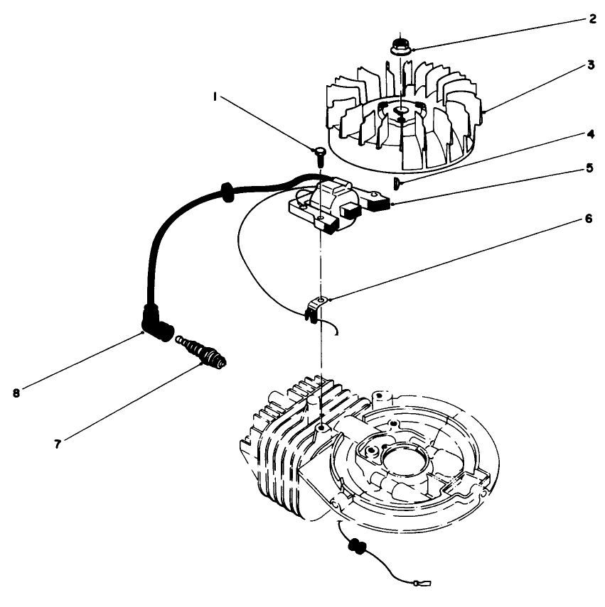 Flywheel & Magneto Assembly (Engine Model No. 47pk9-2) Diagram and Parts List for 26683 0000001 - 0999999 Toro Lawn Mower