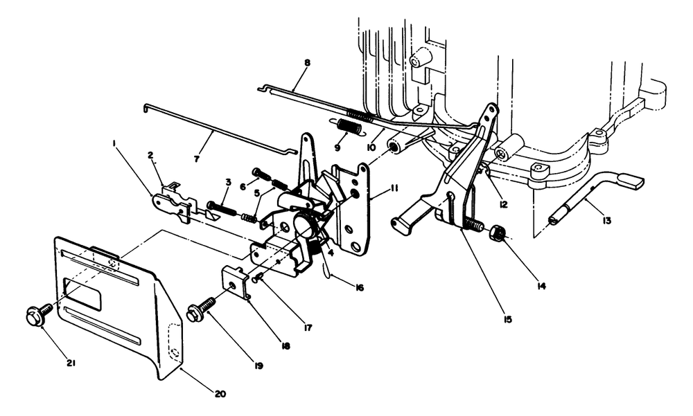 Governor Assembly Diagram and Parts List for 20627C 7000001 - 7999999 Toro Lawn Mower