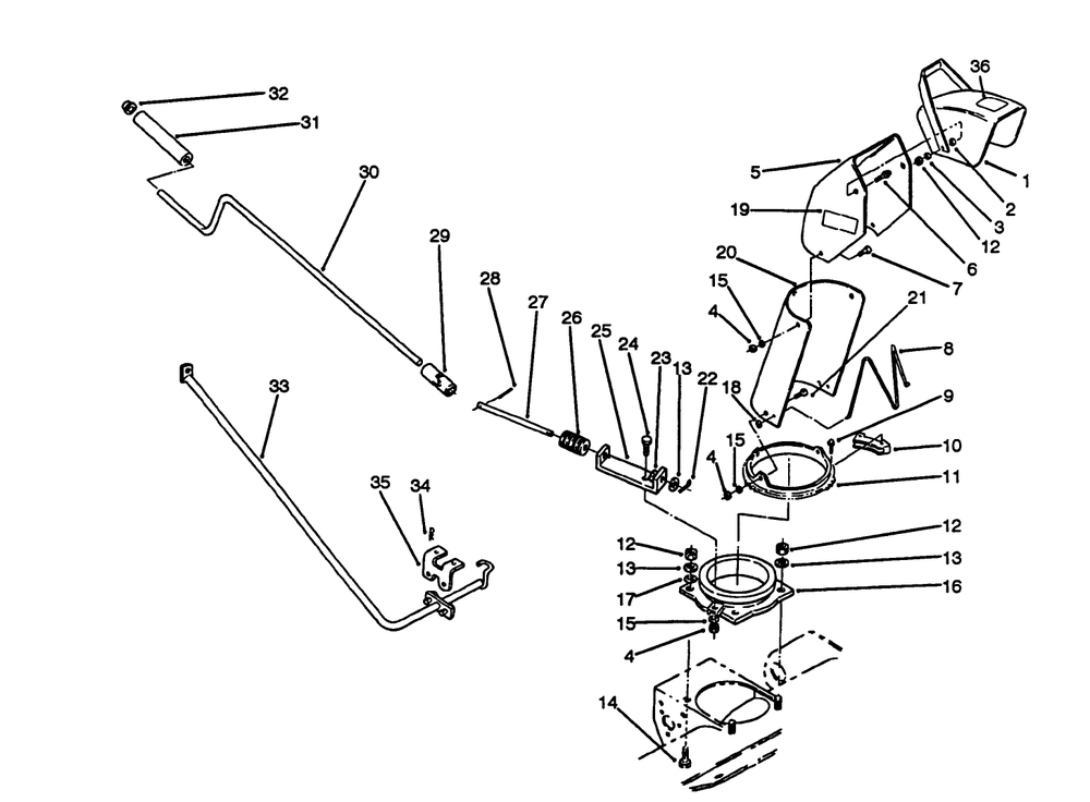 Chute Assembly Diagram and Parts List for 79261 39000001 - 39999999 Toro Snow Blower
