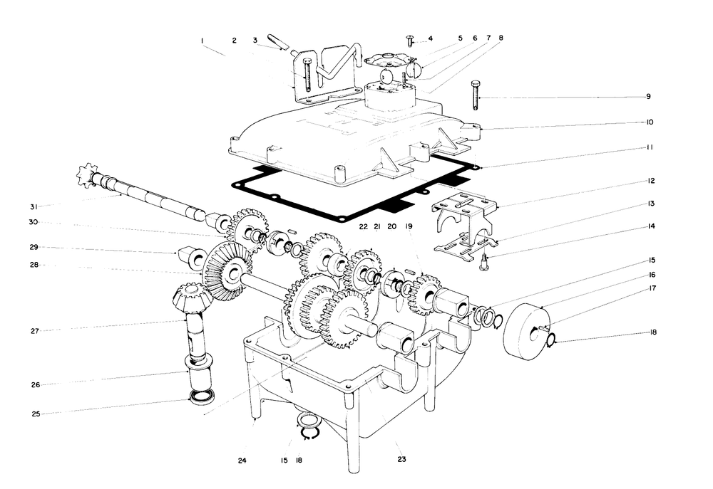 Transmission Assembly Diagram and Parts List for 56000 2000001 - 2999999 Toro Lawn Tractor