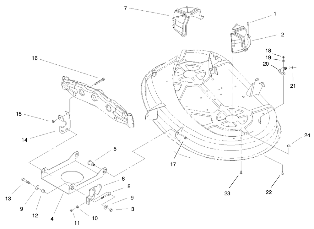 Suspension Assembly (38" Cutting Unit) Diagram and Parts List for 71215 8900001 - 8999999 Toro Lawn Tractor