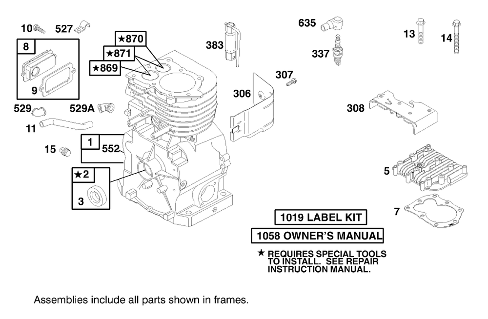 Engine Briggs & Stratton Model 135202-0142-03 Diagram and Parts List for 62060 890001 - 899999 Toro Seeder