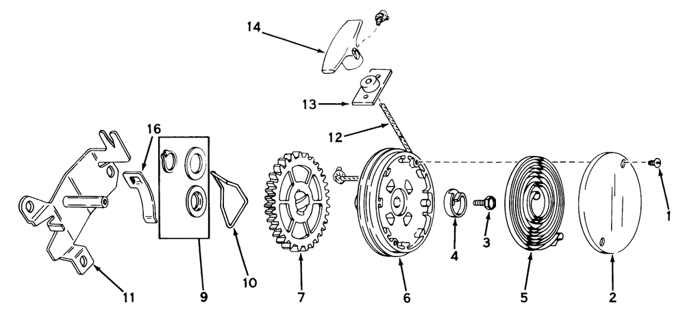 Rewind Starter No. 590450a Diagram and Parts List for 19271 2000001 - 2999999 Toro Lawn Mower