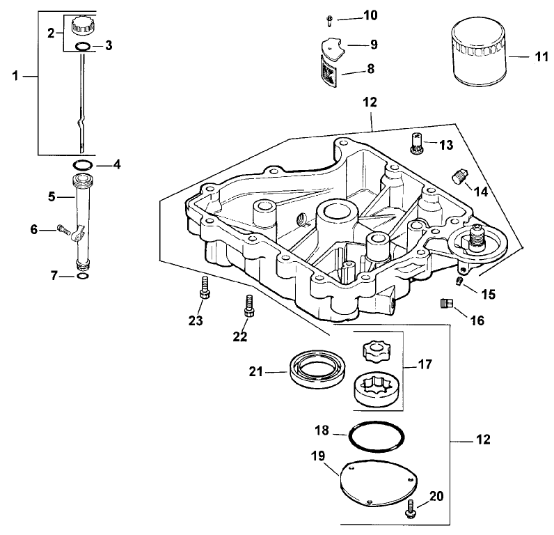 Oil Pan/Lubrication Diagram and Parts List for 30159 990001 - 991179 Toro Lawn Tractor Accessories