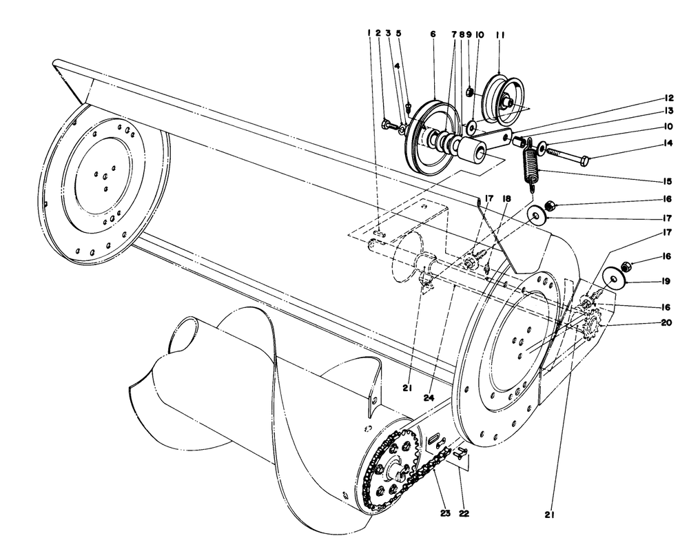 36" Snowthrower Attachment Model 59136 (Continued) Diagram and Parts List for 57385 1000001 - 1999999 Toro Lawn Tractor
