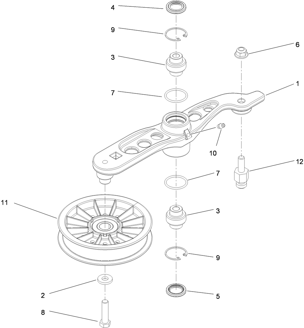 Pump Idler Assembly Diagram and Parts List for 74951 (311000001-311000402)(2011) Toro Lawn Mower