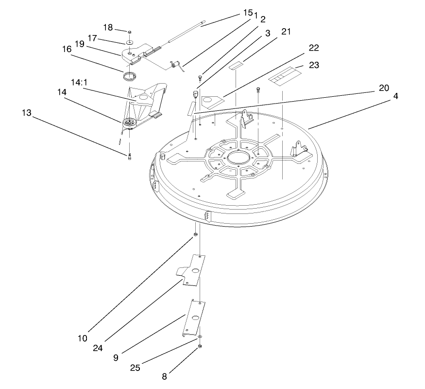 Deck Assembly (32"cutting Unit) Diagram and Parts List for 71189 7900001 - 7999999 Toro Lawn Tractor