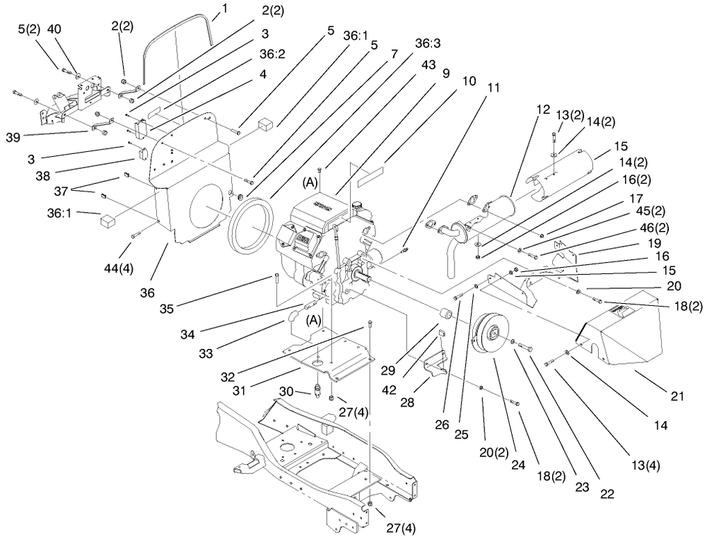 Air Cooled Engine Assembly Diagram and Parts List for 73540 8900001 - 8999999 Toro Lawn Tractor