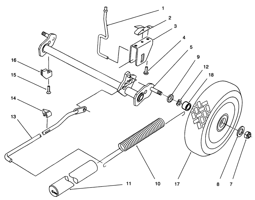 Wheel And Axle Assembly Diagram and Parts List for 21050BE 6900001 - 6999999 Toro Lawn Mower