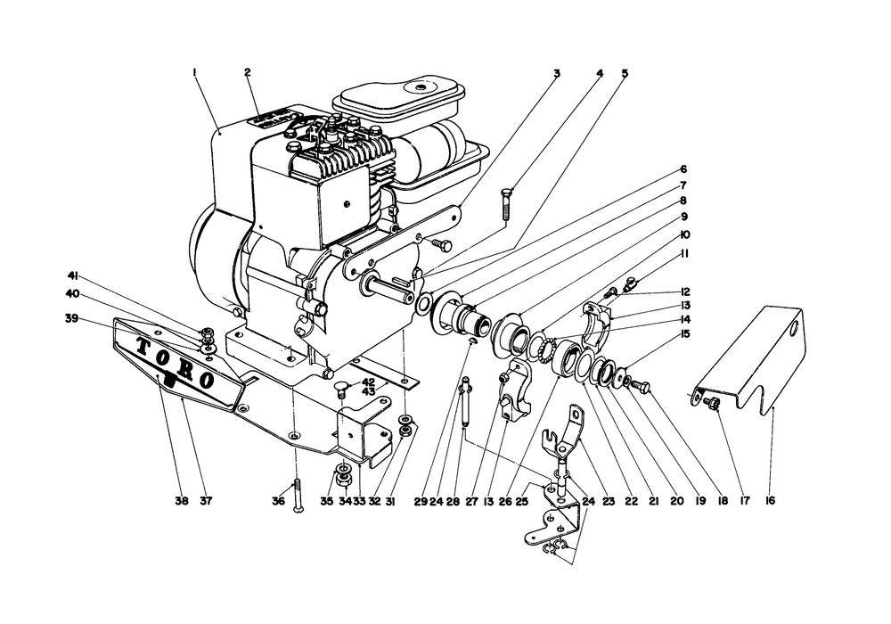 Engine Assembly Diagram and Parts List for 10313 9000001 - 9999999 Toro Lawn Mower