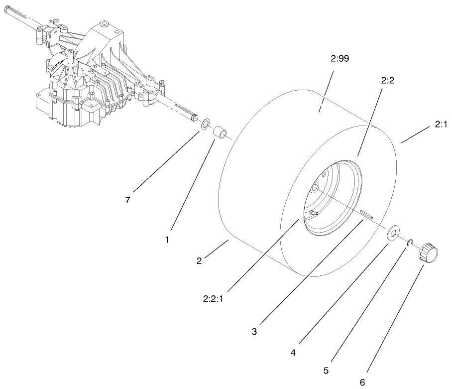 Wheel & Tire Assembly Diagram and Parts List for 71197 9900001 - 9999999 Toro Lawn Tractor
