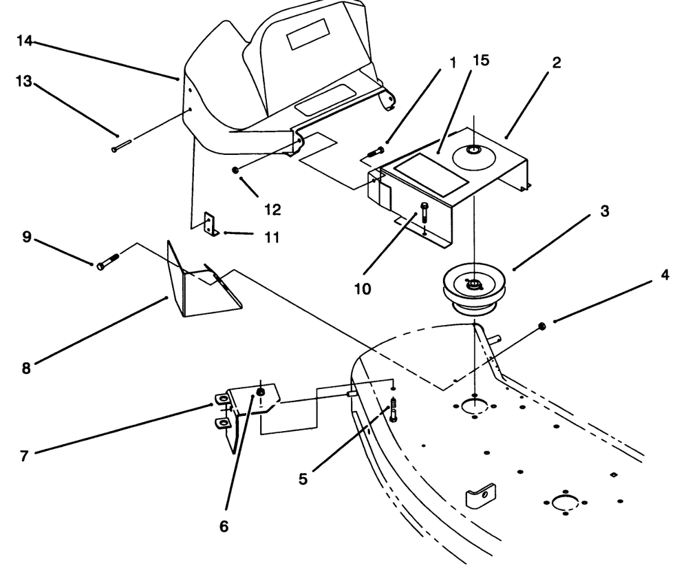 Shield Assembly (48" Cutting Unit) Diagram and Parts List for 79203 7900001 - 7999999 Toro Lawn Tractor