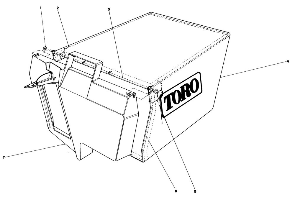 Grass Bag Assembly No.11-0159 Diagram and Parts List for 20581 3000001 - 3999999 Toro Lawn Mower