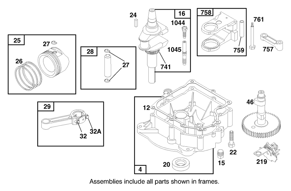 Engine Briggs & Stratton Model 28n707-0631-A1 Diagram and Parts List for 71215 7900001 - 7999999 Toro Lawn Tractor