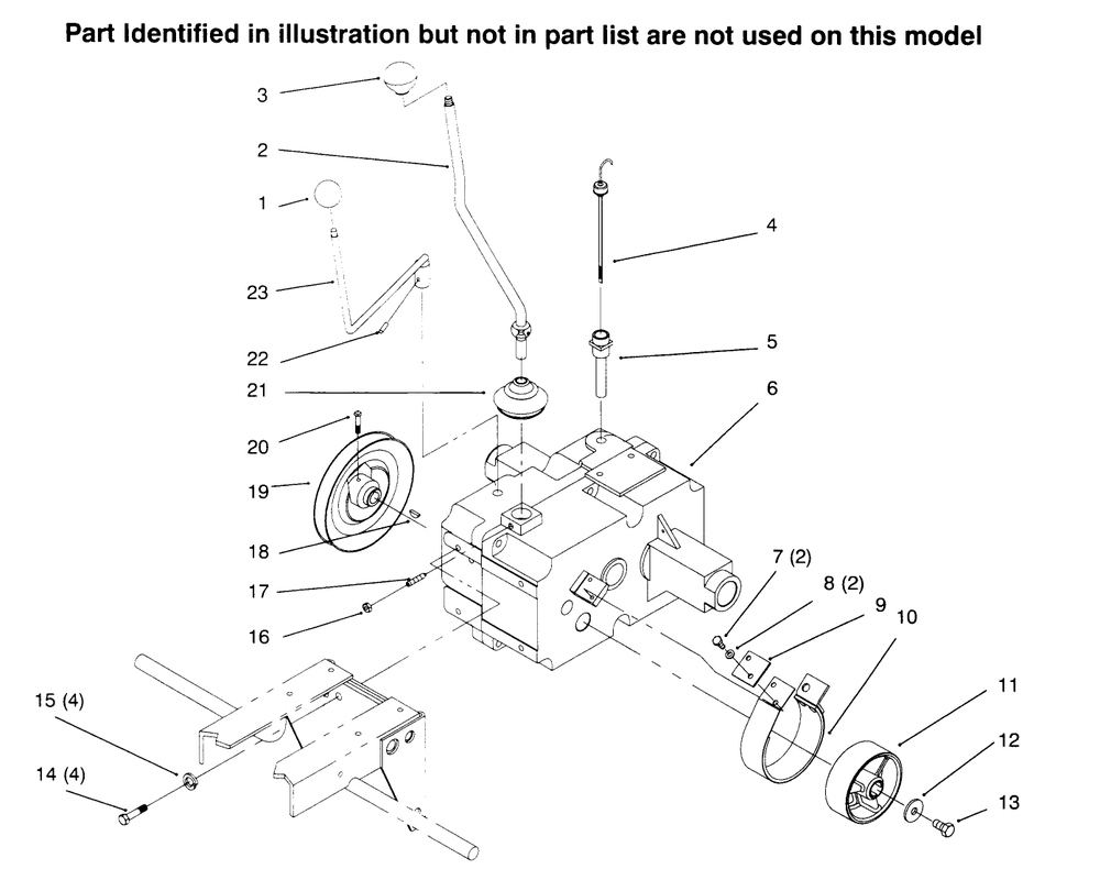 Transmission Diagram and Parts List for 73402 6900001 - 6999999 Toro Lawn Tractor