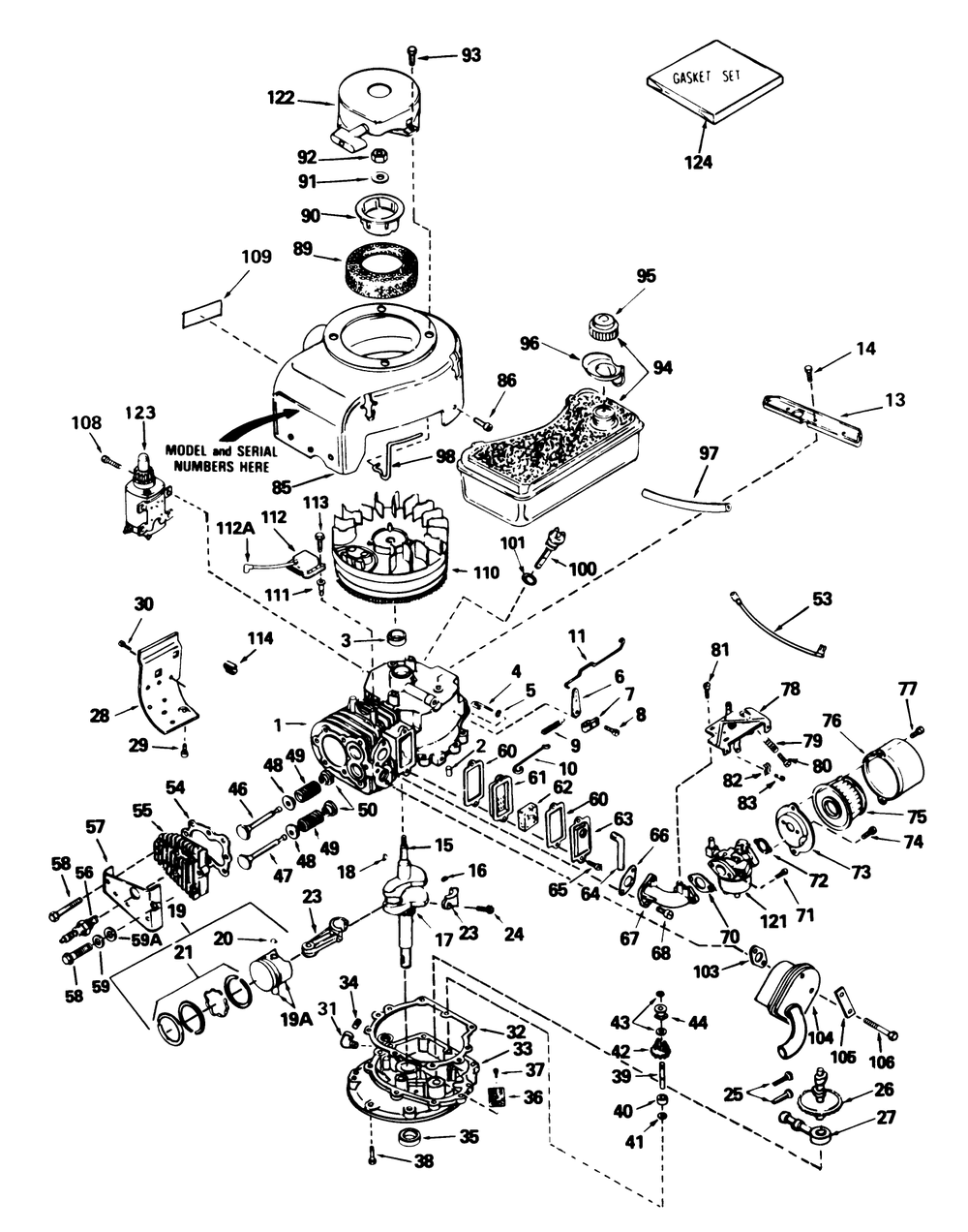 Tecumseh Engine Model V70-125259e Diagram and Parts List for 56125 6000001 - 6999999 Toro Lawn Tractor