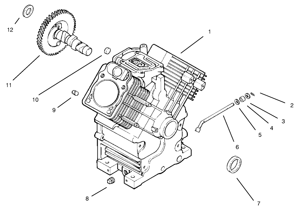 Crankcase Diagram and Parts List for 30611 890001 - 899999 Toro Lawn Tractor