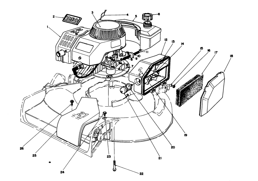 Engine Assembly (Serial No. 8001572 & Up) Diagram and Parts List for 16785 8000001 - 8007011 Toro Lawn Mower