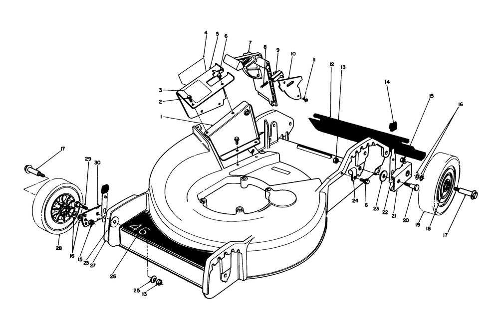 Housing Assembly Diagram and Parts List for 20564C 8000001 - 8999999 Toro Lawn Mower