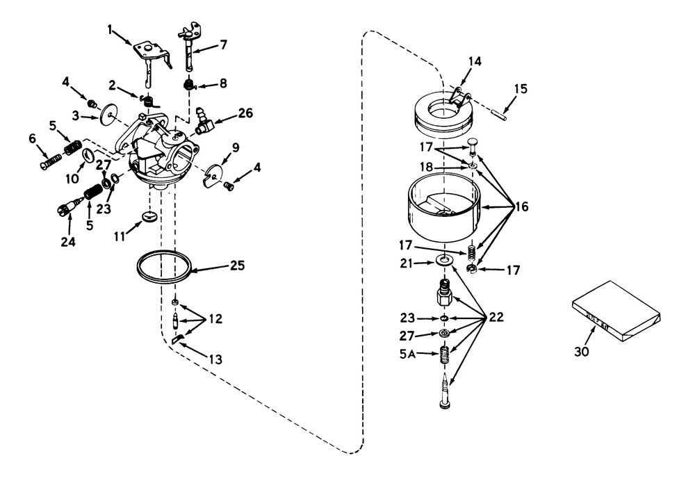 Carburetor No. 631716 Diagram and Parts List for 56015 3000001 - 3999999 Toro Lawn Tractor