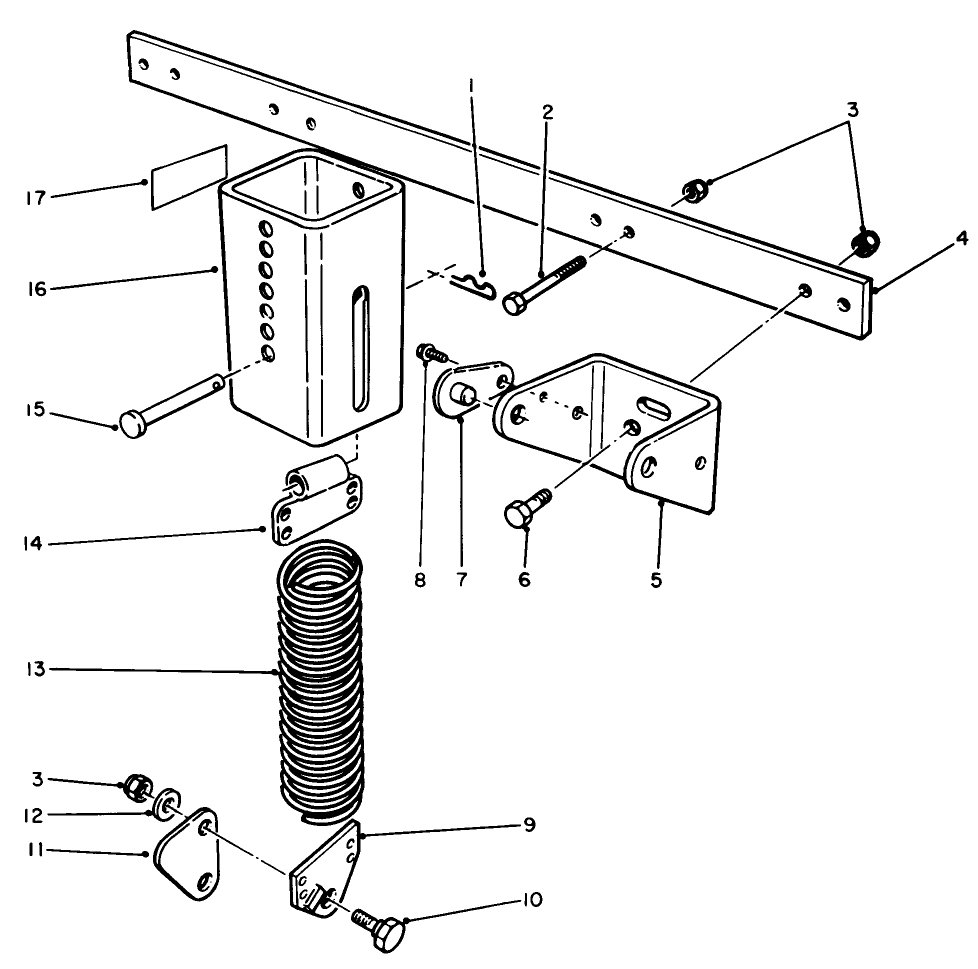 62" Counter Balance Kit Model No. 30713 Diagram and Parts List for 30798 9000001 - 9999999 Toro Lawn Tractor