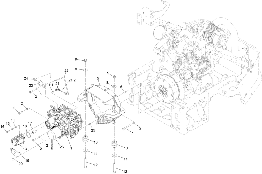 Transmission Assembly Diagram and Parts List for 74029 400000000-999999999 Toro Lawn Tractor