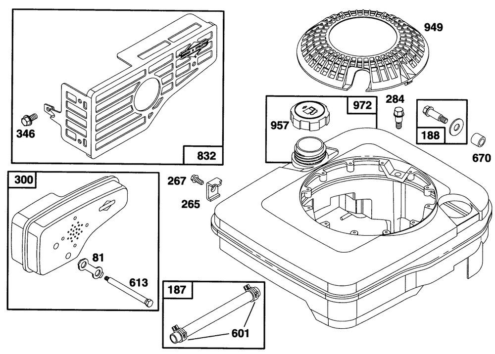 Engine Briggs & Stratton Model 122702-0182-01 Diagram and Parts List for 20907B 4900001 - 4999999 Toro Lawn Mower