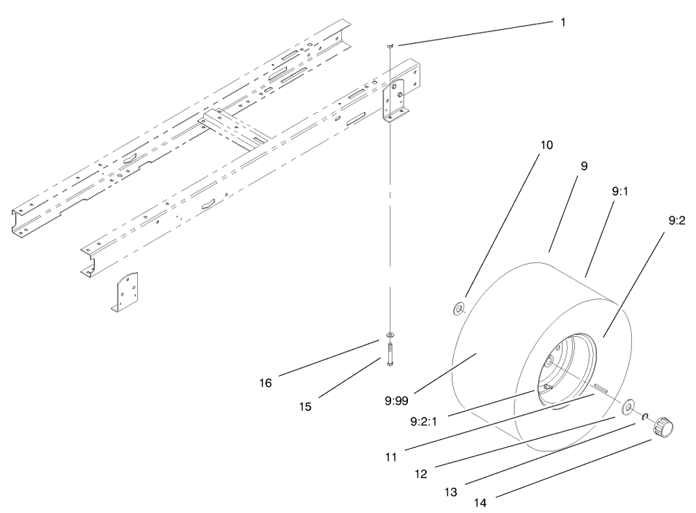 5 Speed Transaxle Assembly Diagram and Parts List for 71240 9900001 - 9999999 Toro Lawn Tractor