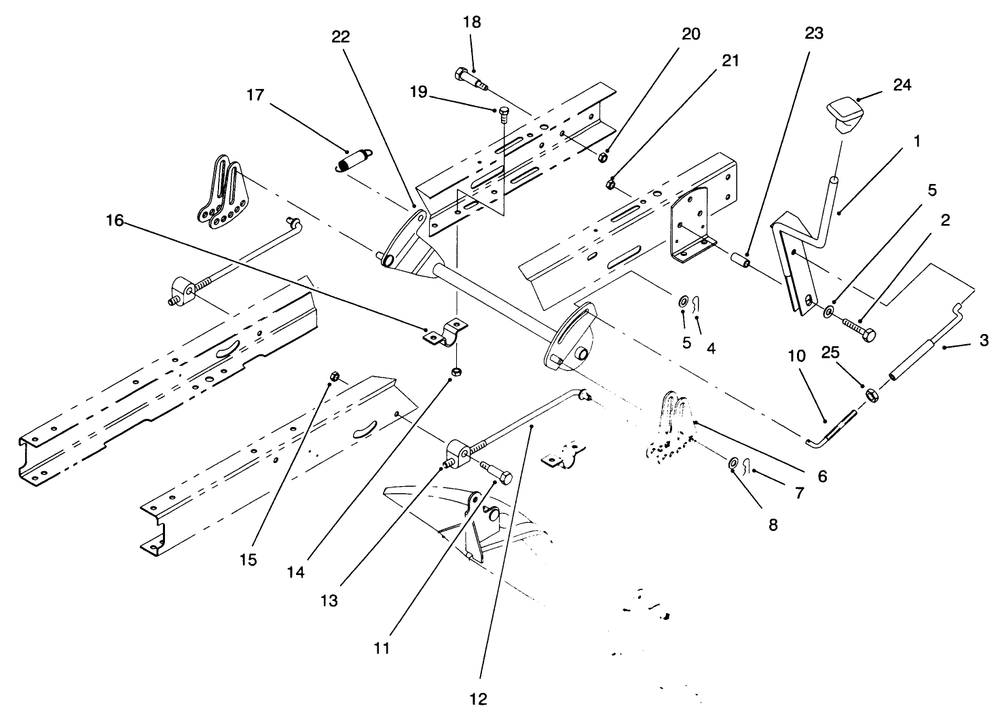 Height Of Cut Assembly Diagram and Parts List for 71196 6900001 - 6999999 Toro Lawn Tractor