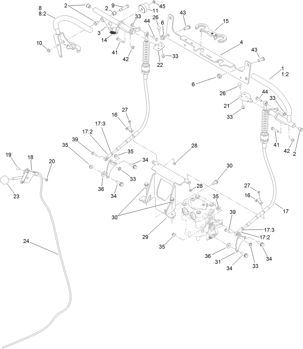 Control Assembly Diagram and Parts List for 74583 (314000001-314999999)(2014) Toro Lawn Mower