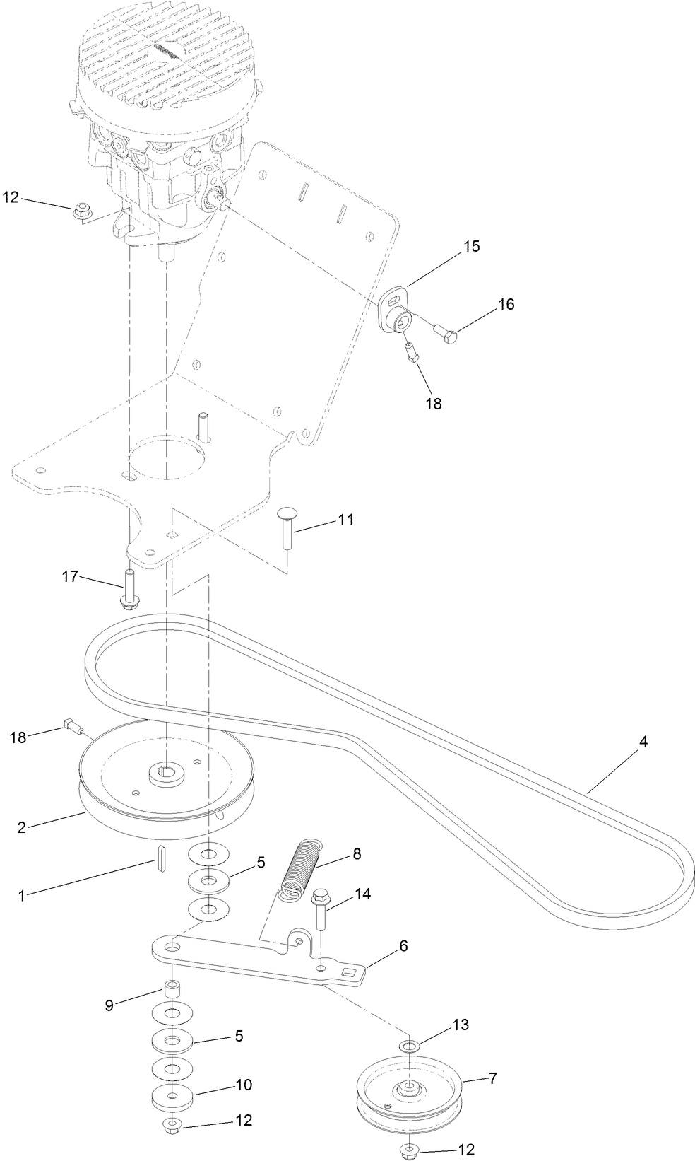 Pulley Assembly Diagram and Parts List for 78601 400000000-999999999 Toro Lawn Mower