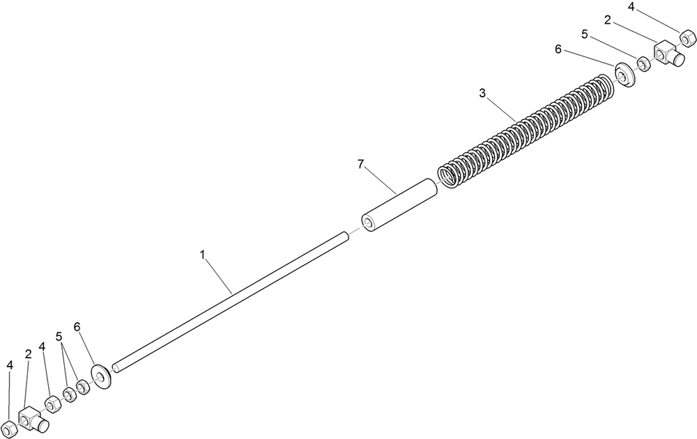 Deck Lift Spring Assembly Diagram and Parts List for 79534 (310000001-310999999)(2010) Toro Lawn Mower