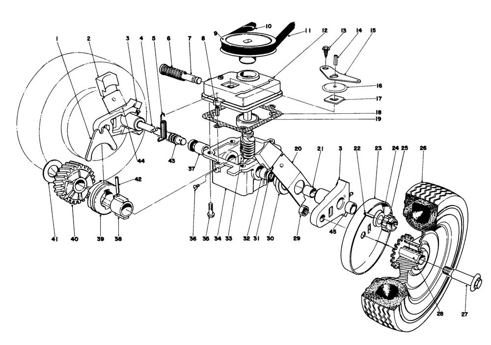 Gear Box Assembly Diagram and Parts List for 16320 1000001 - 1999999 Toro Lawn Mower