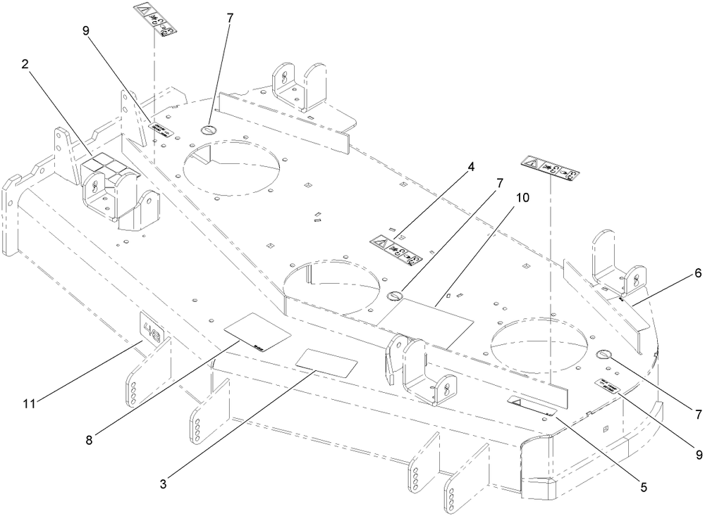 Deck Decal Assembly Diagram and Parts List for 74418TE (270002001-270999999)(2007) Toro Lawn Mower