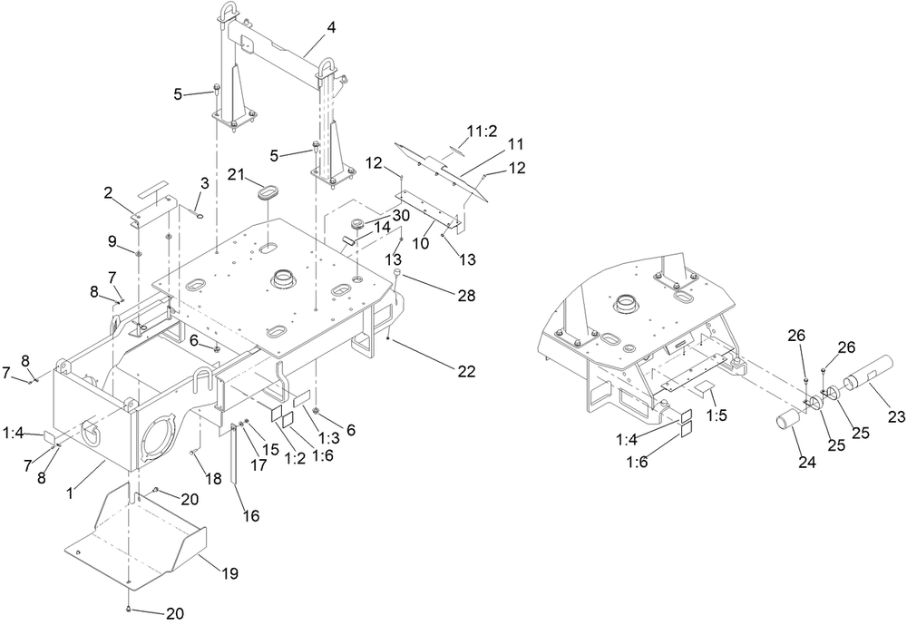 Frame Assembly Diagram and Parts List for 68037 400000000 - 412999999 Toro Lawn Tractor Accessories
