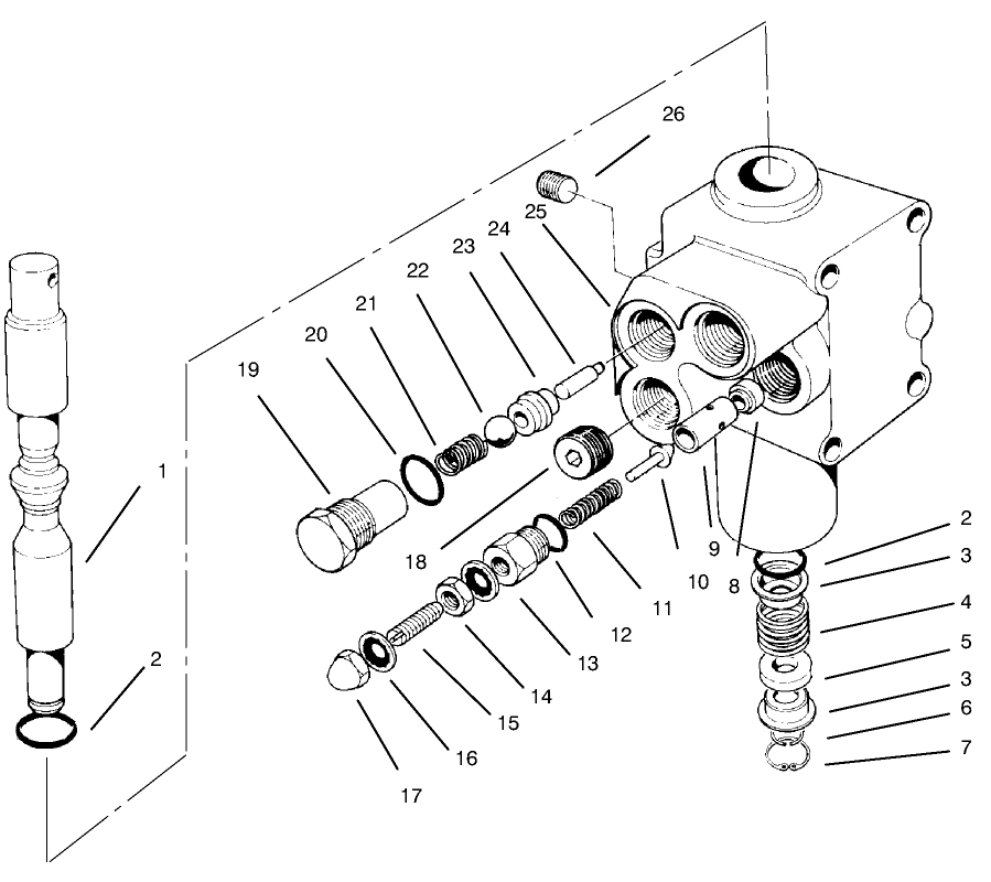 Valve Assembly No. 54-0090 Diagram and Parts List for 30612 890001 - 899999 Toro Lawn Tractor