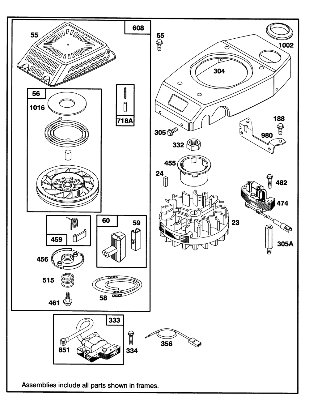 Engine Gts-150 Diagram and Parts List for 20928B 49000001 - 49999999 Toro Lawn Mower