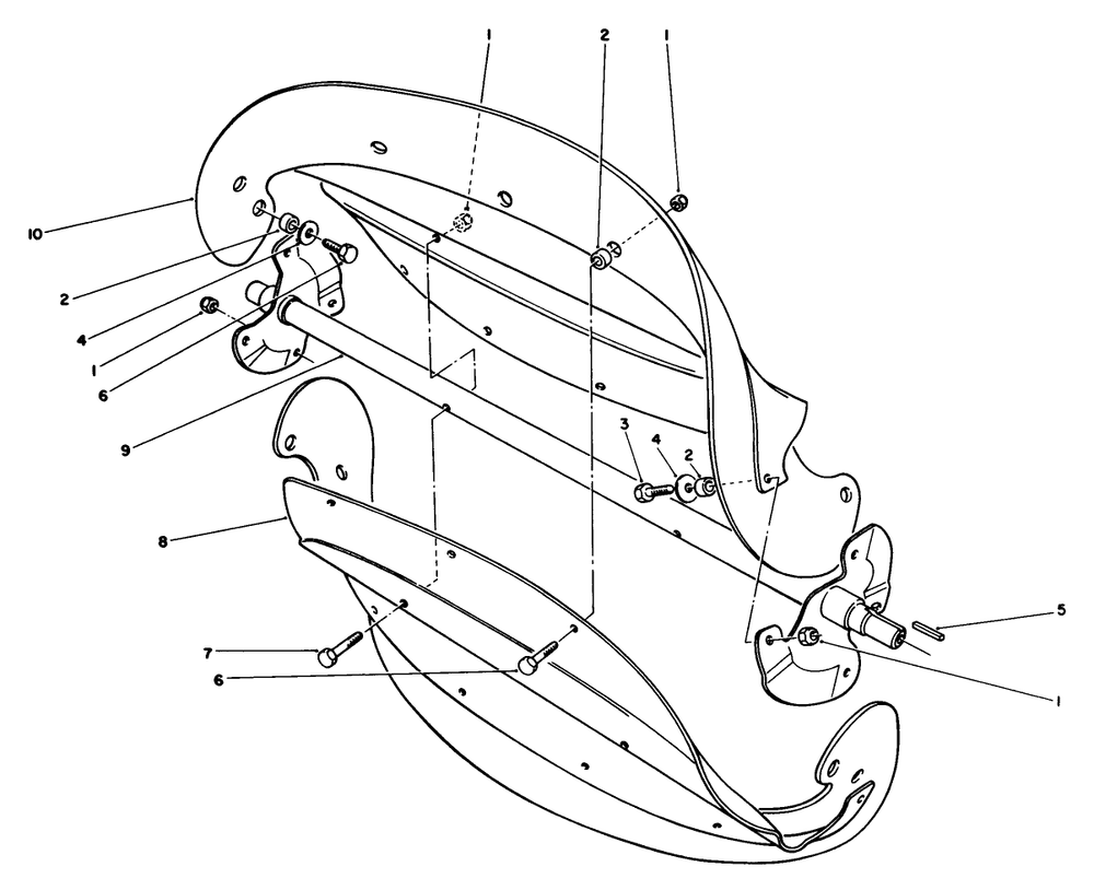Rotor Assembly Diagram and Parts List for 38180C 8000001 - 8999999 Toro Snow Blower