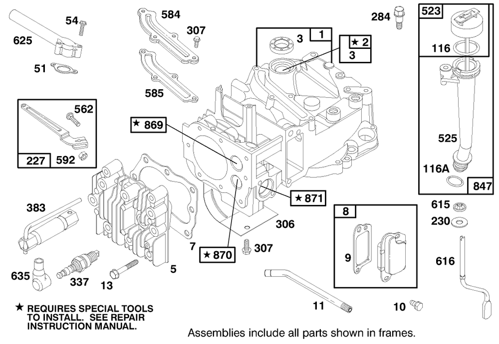 Engine Briggs & Stratton Model 12f802-1767-E1 Diagram and Parts List for 20808 9900001 - 9999999 Toro Lawn Mower