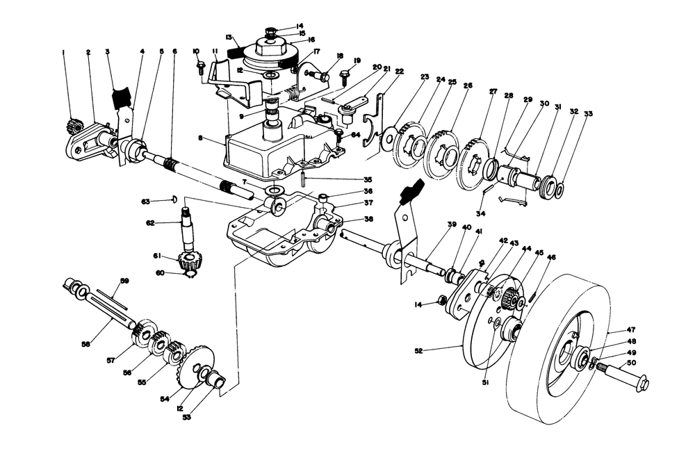 Gear Case Assembly Diagram and Parts List for 20775 0000001 - 0999999 Toro Lawn Mower