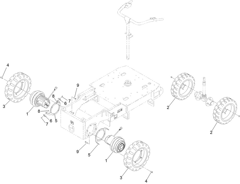 Drivetrain And Wheel Assembly Diagram and Parts List for 68037 413000000 - 999999999 Toro Lawn Tractor Accessories